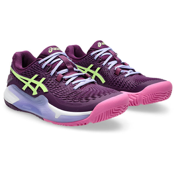 Asics Gel Resolution 9 Padel Deep Mauve/Lime Green