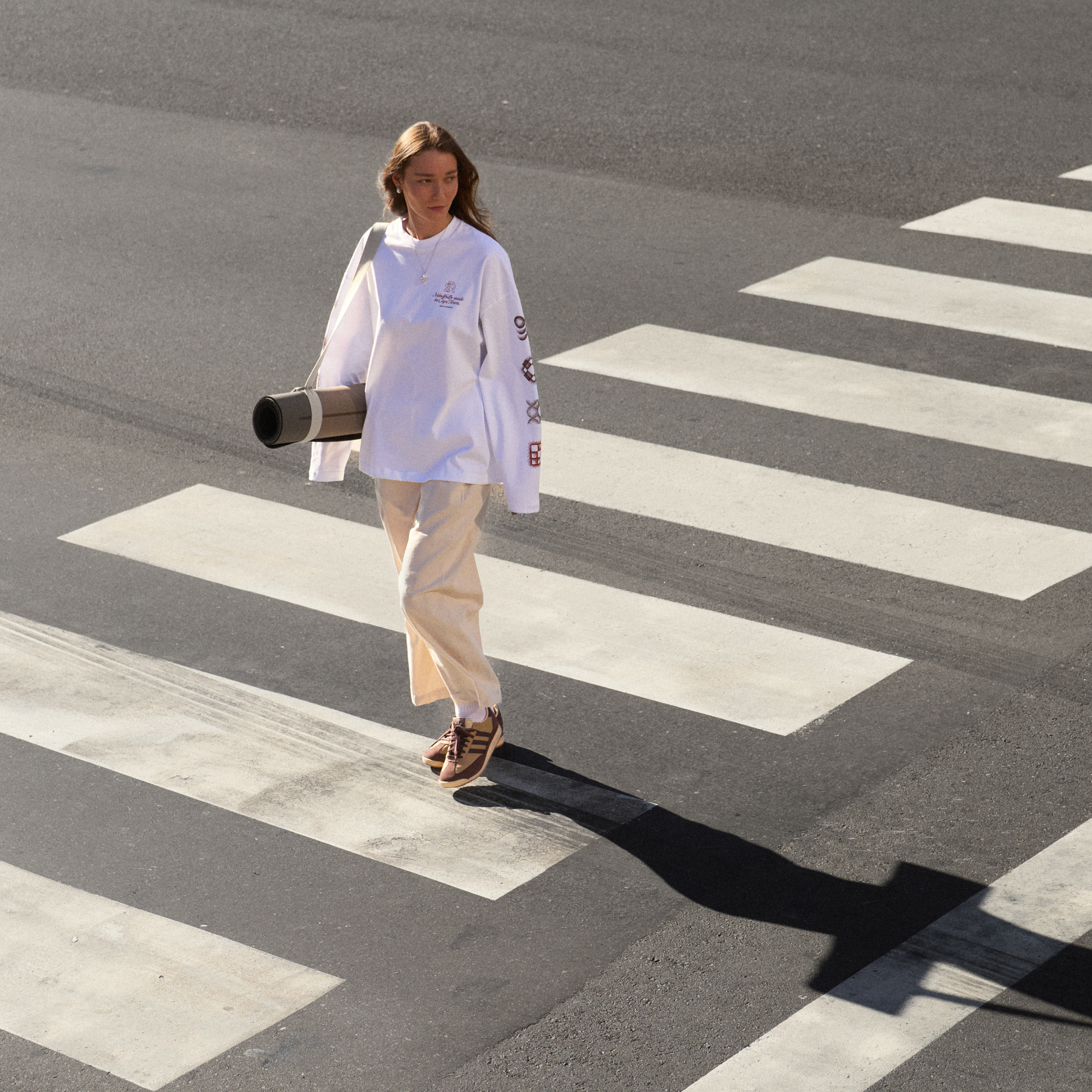 Premium Lilac Cotton Yoga Strap & Mat Carrier for Effortless Transport