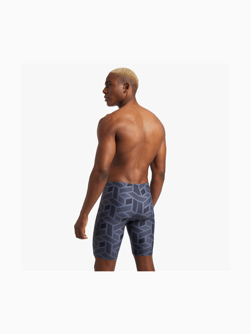TS Men's All-Over Print Grey Swim Jammer - Durable, Stylish Performance Swimwear
