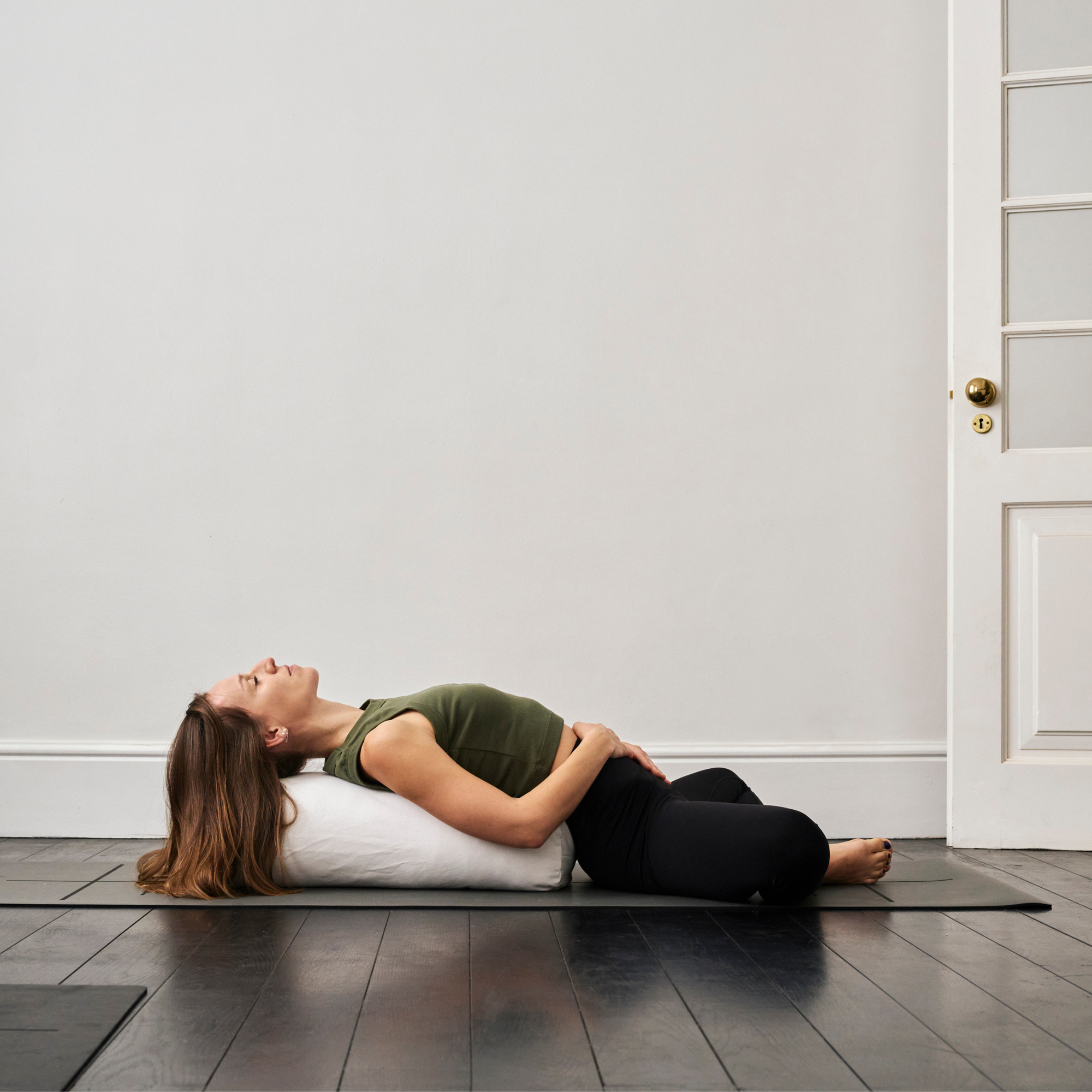 Natural Rectangle Yoga Bolster for Spinal Support & Restorative Poses