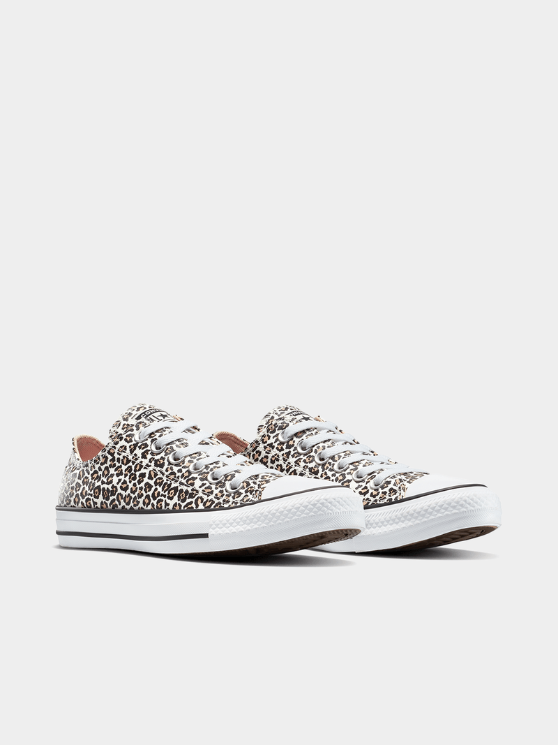 Converse Women&#39;s Chuck Taylor All Star Ox Low-Top Canvas Leopard Sneakers