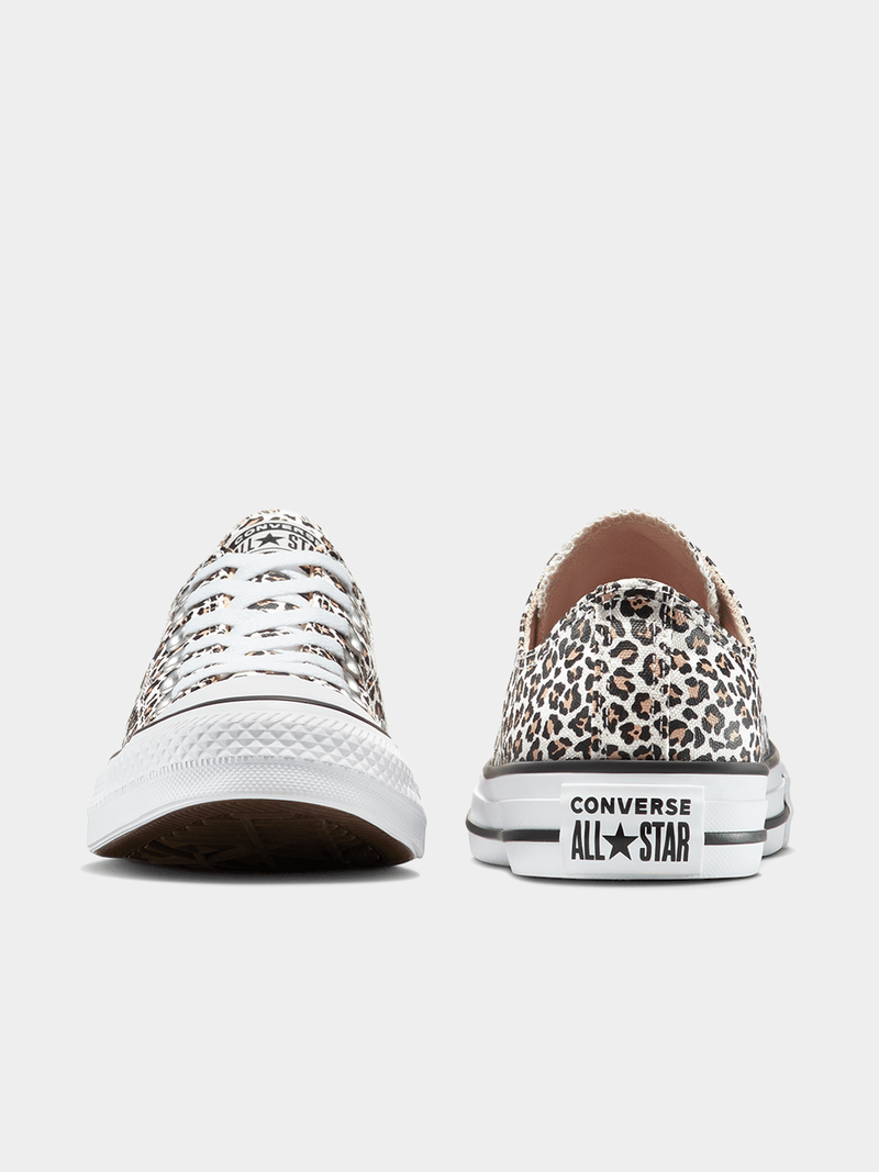 Converse Women&#39;s Chuck Taylor All Star Ox Low-Top Canvas Leopard Sneakers