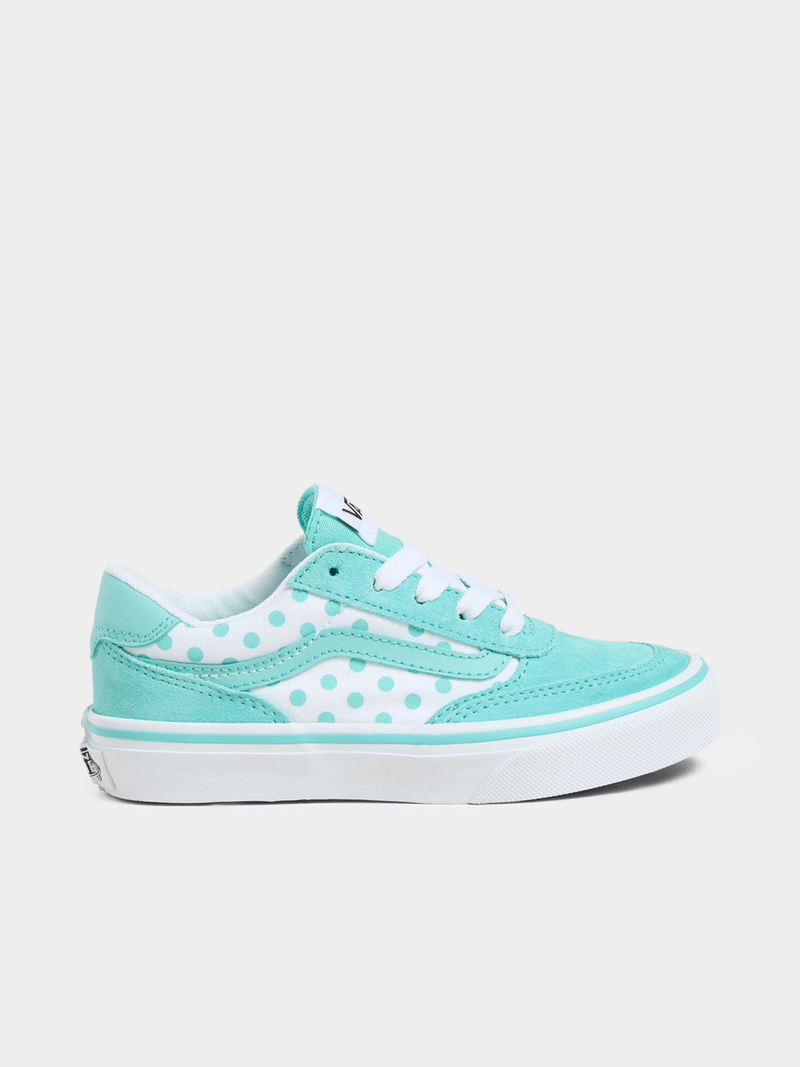 Vans Junior Pre-School Mint Polkadot Low-Top Sneakers - Durable Suede Canvas Kids Shoes