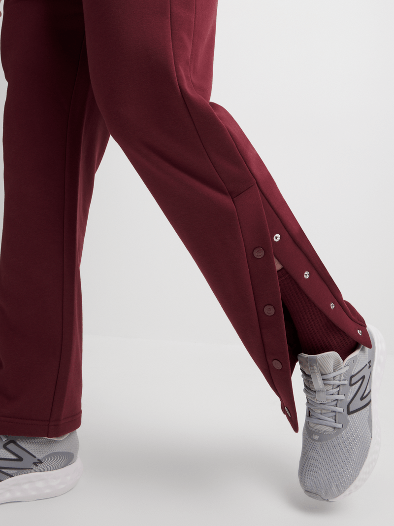 Men&#39;s Maroon Open Leg Piping Detail Fleece Joggers – Ultimate Comfort &amp; Style