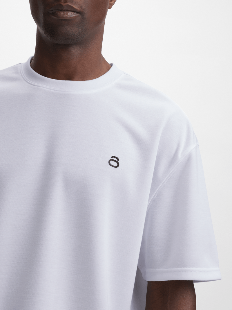 Men&#39;s Premium Interlock Tonal White Tee – Soft, Durable, Workout &amp; Style