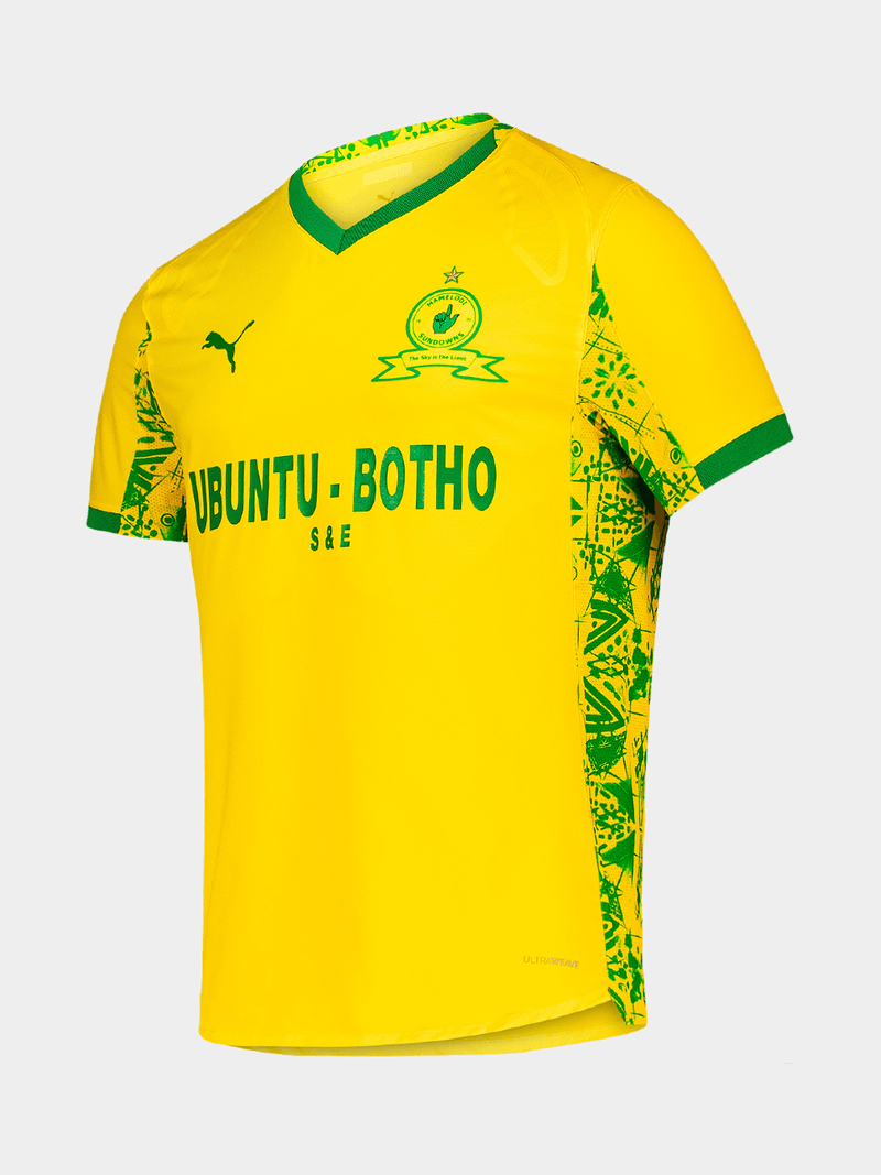 Puma Youth Mamelodi Sundowns Yellow Home Soccer Jersey 25/26 Slim-Fit Tee
