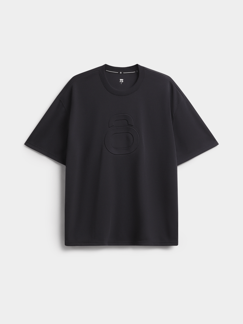 Men's Premium Tonal Black Tee - Durable Interlock Fabric for Training