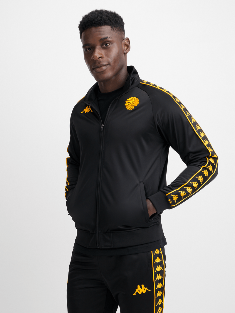 Kappa Kaizer Chiefs 222 Banda Annistony Black Yellow Jacket - Stylish Track Jacket