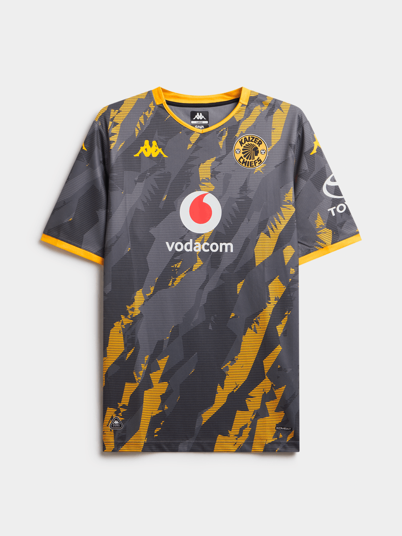 Kappa Men&#39;s Kaizer Chiefs Away 25/26 Grey Stadium Jersey Kombat Kit