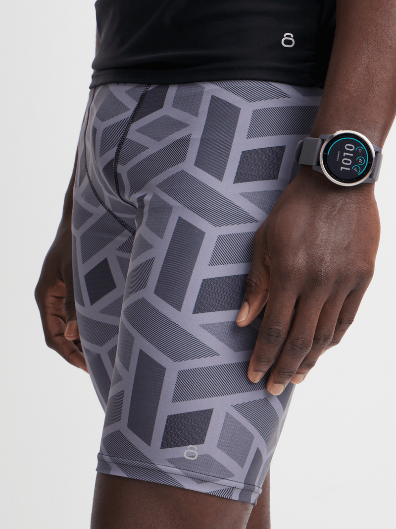 TS KB Men&#39;s Performance All-Over Print Grey Jammer Swim Trunks