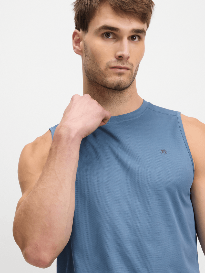 TS Men&#39;s Performance Periwinkle Musclehugger Vest - Athletic Fit, Quick-Dry Fabric