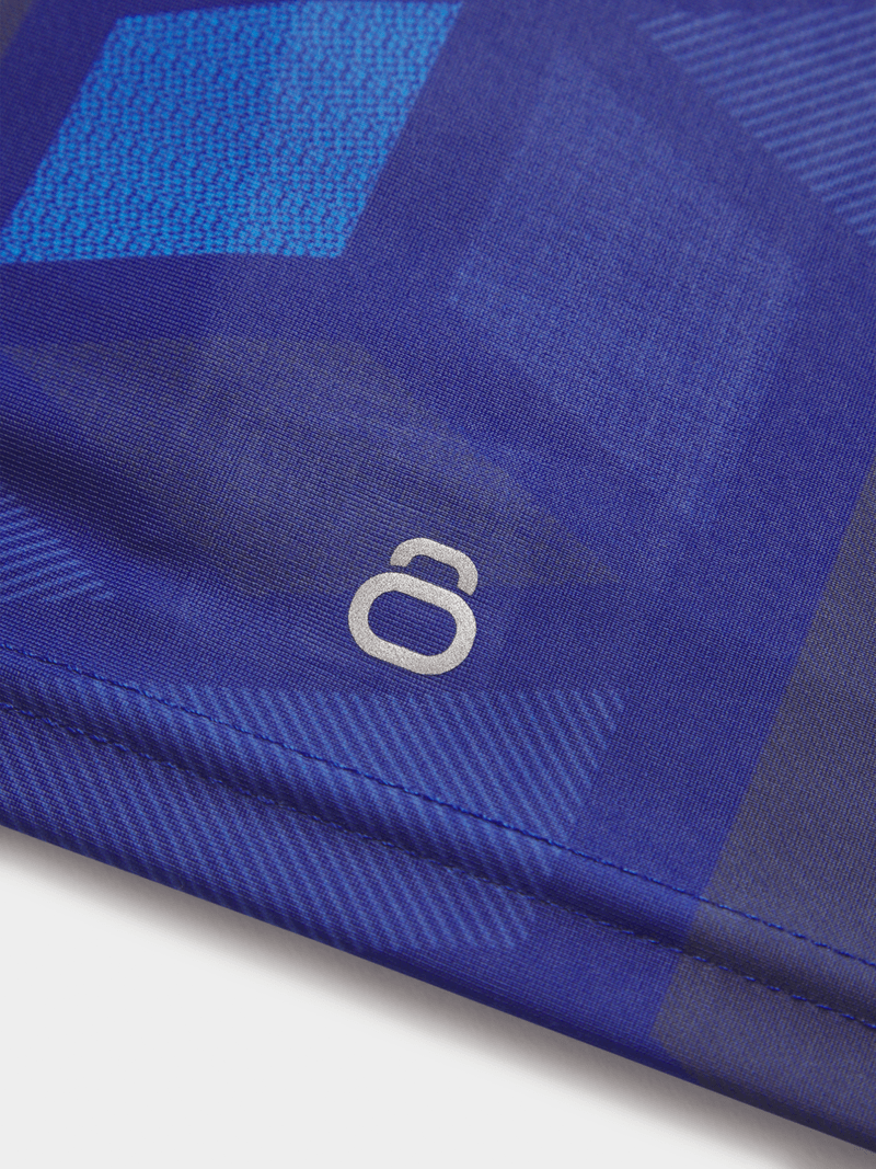 Men&#39;s TS KB Geometric Print Performance Swim Jammer – Navy Blue Durable Swimwear