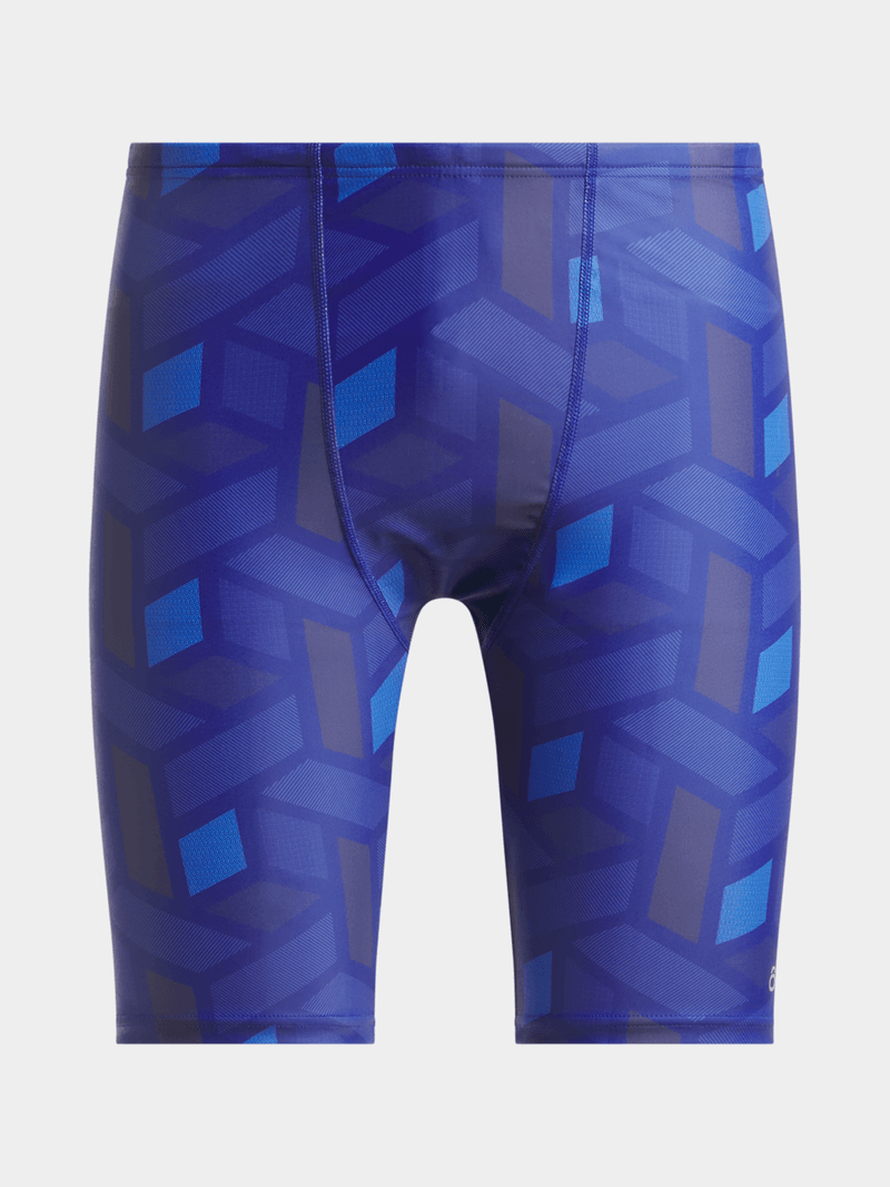 Men&#39;s TS KB Geometric Print Performance Swim Jammer – Navy Blue Durable Swimwear