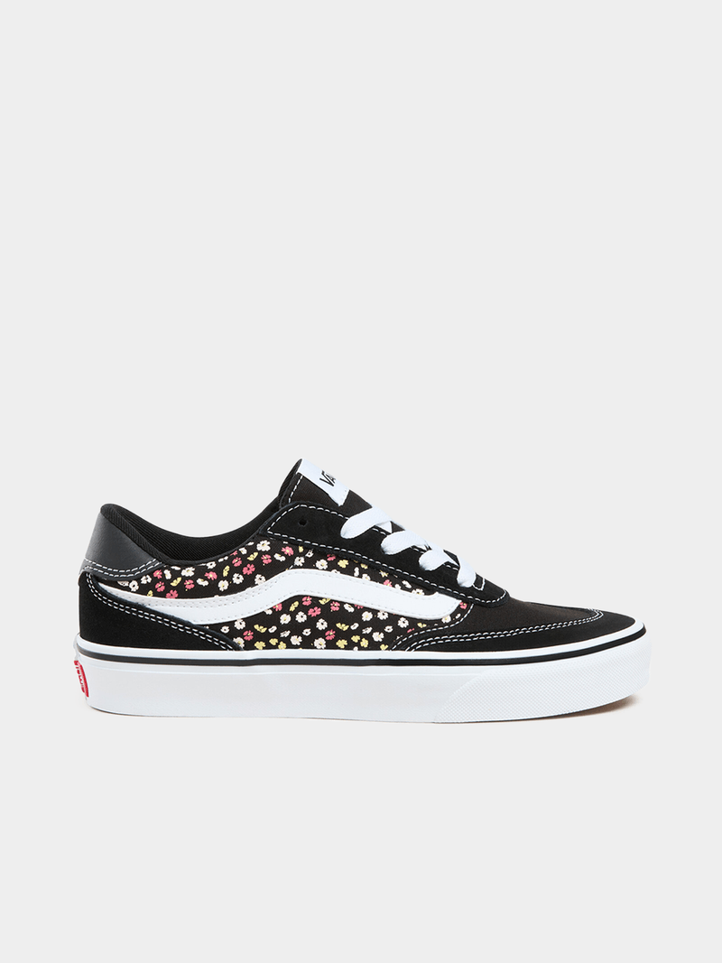 Vans Women&#39;s Brooklyn Black Floral Canvas Sneakers - Classic Court Style