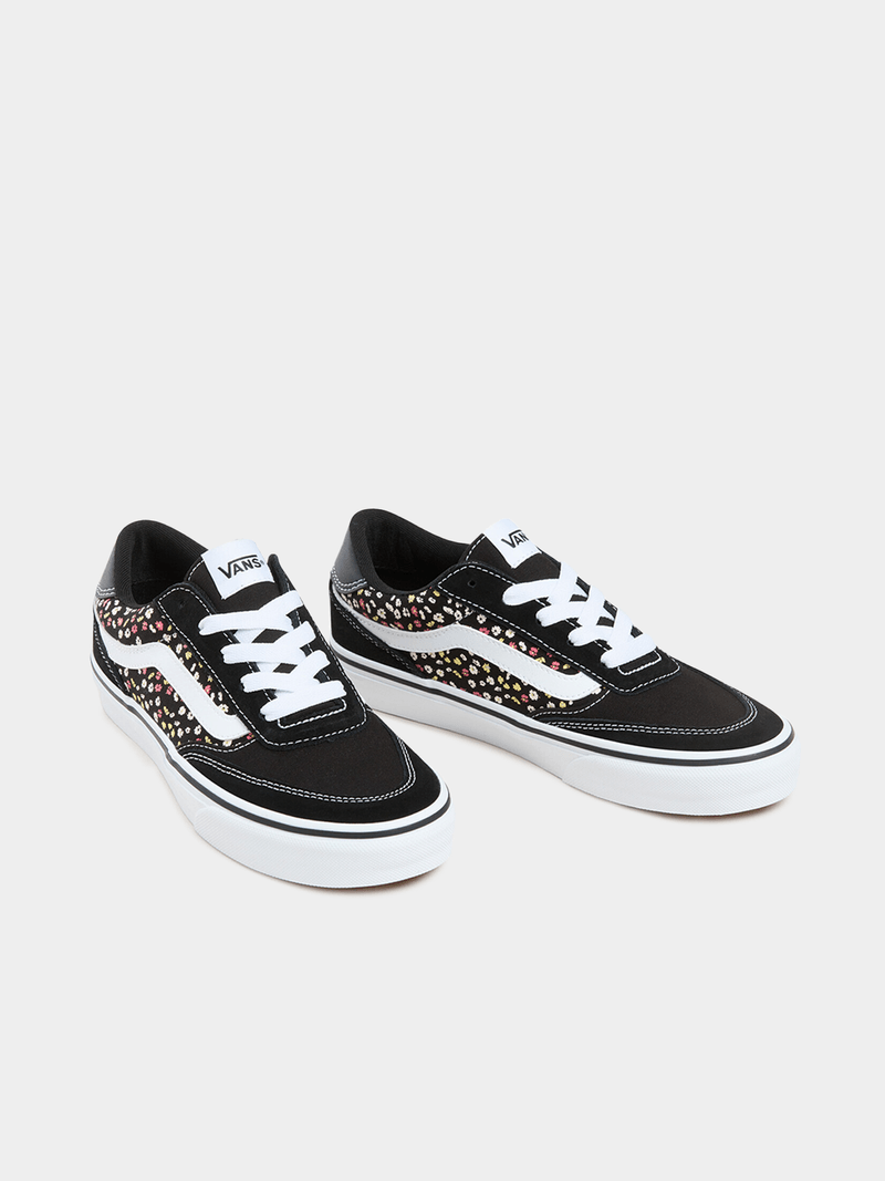 Vans Women's Brooklyn Black Floral Canvas Sneakers - Classic Court Style