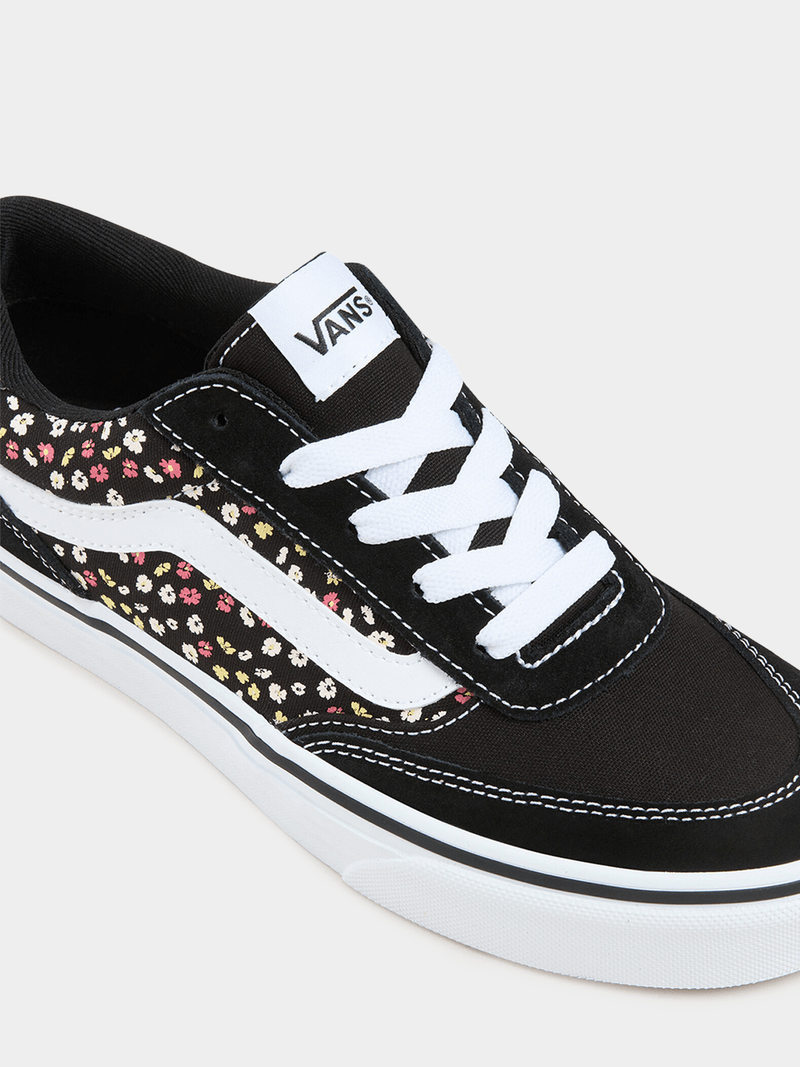 Vans Women&#39;s Brooklyn Black Floral Canvas Sneakers - Classic Court Style