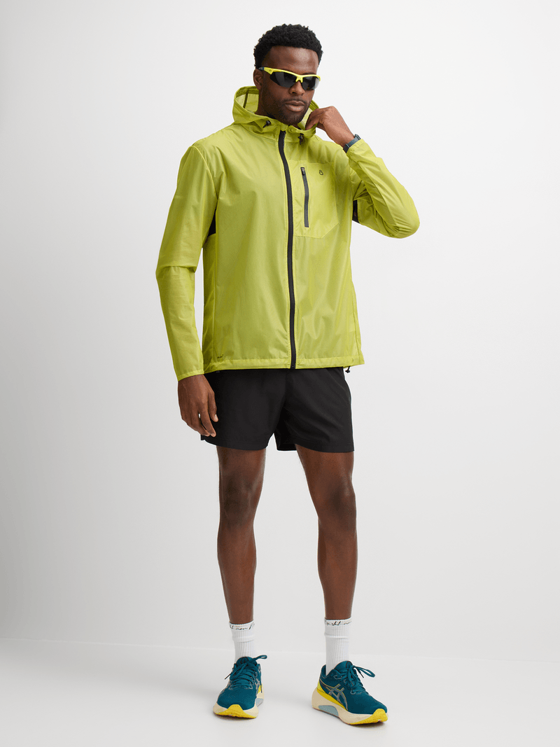 TS Men's Summit Marathon Ultralight Lime Running Jacket: Vented, Water-Resistant, Wind-Blocking