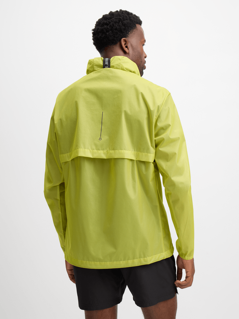 TS Men&#39;s Summit Marathon Ultralight Lime Running Jacket: Vented, Water-Resistant, Wind-Blocking