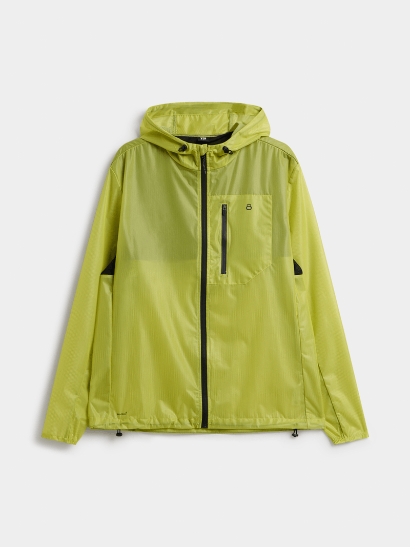 TS Men's Summit Marathon Ultralight Lime Running Jacket: Vented, Water-Resistant, Wind-Blocking