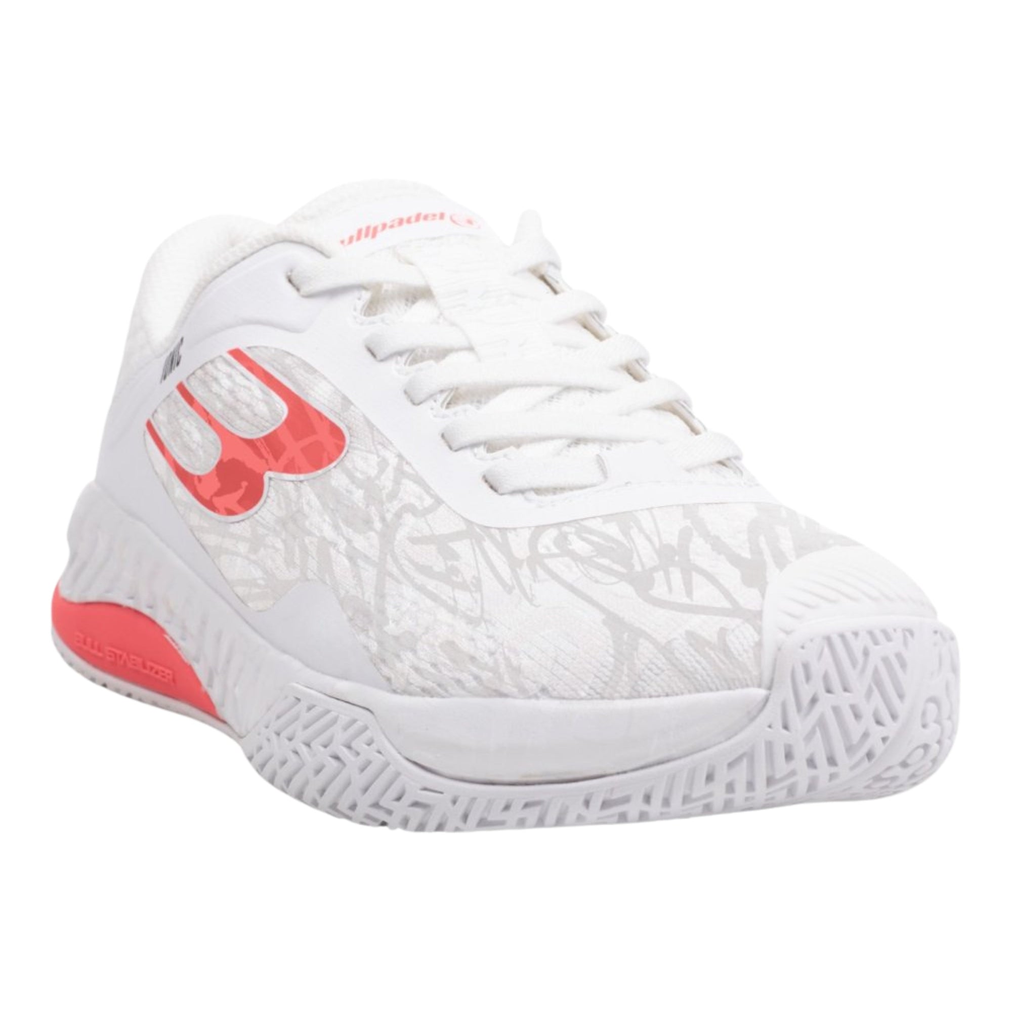 Bullpadel Ionic W 25V Padel Shoes - White/Pink - Cover