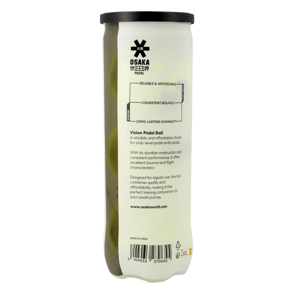 Osaka Vision Padel Balls - Back