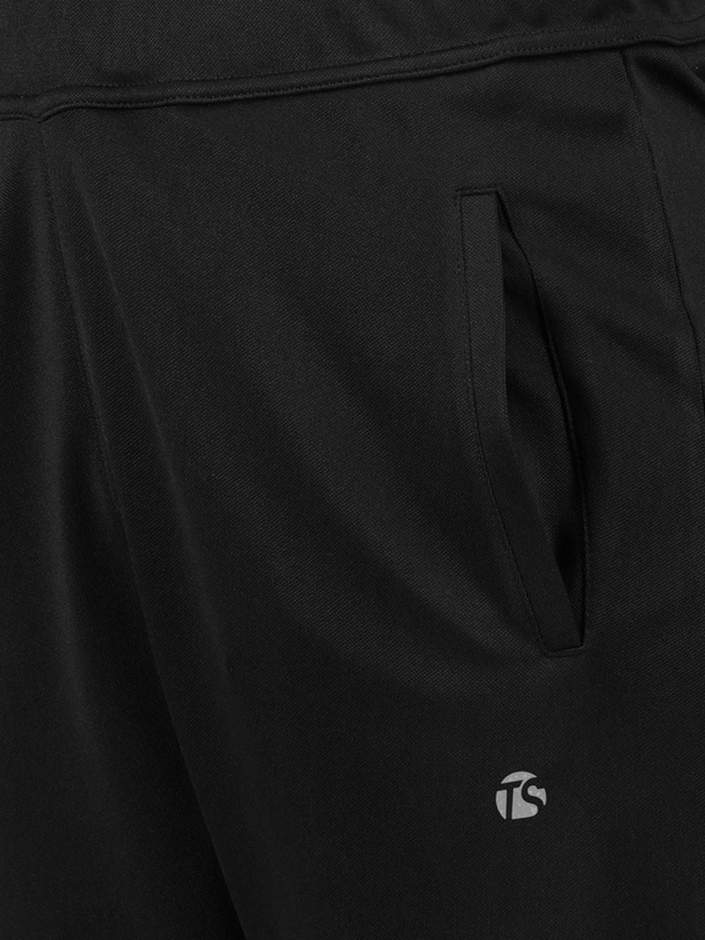 Men's Pique Active Tricot Track Pants - Quick Dry Comfort, Black