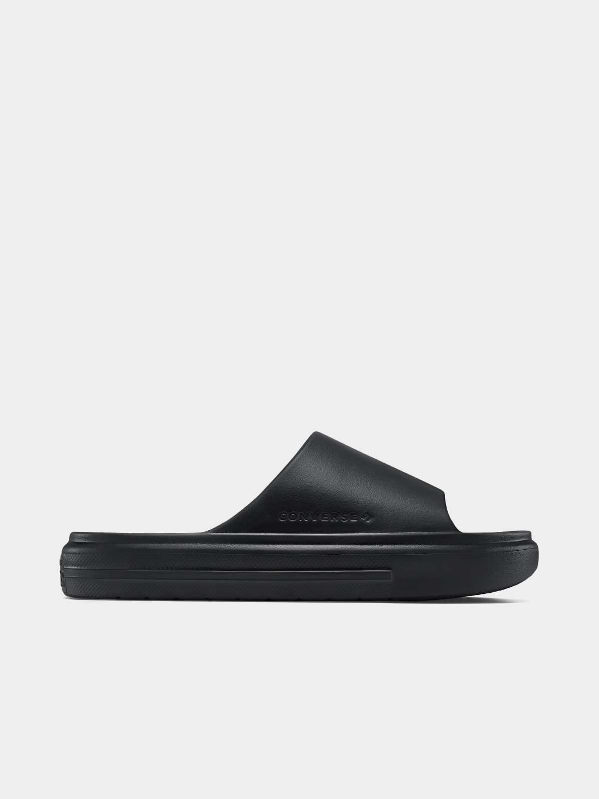 Converse Men&#39;s Essential Black Slides: Cushioned EVA Comfort, Durable Pool &amp; Beach Sandal