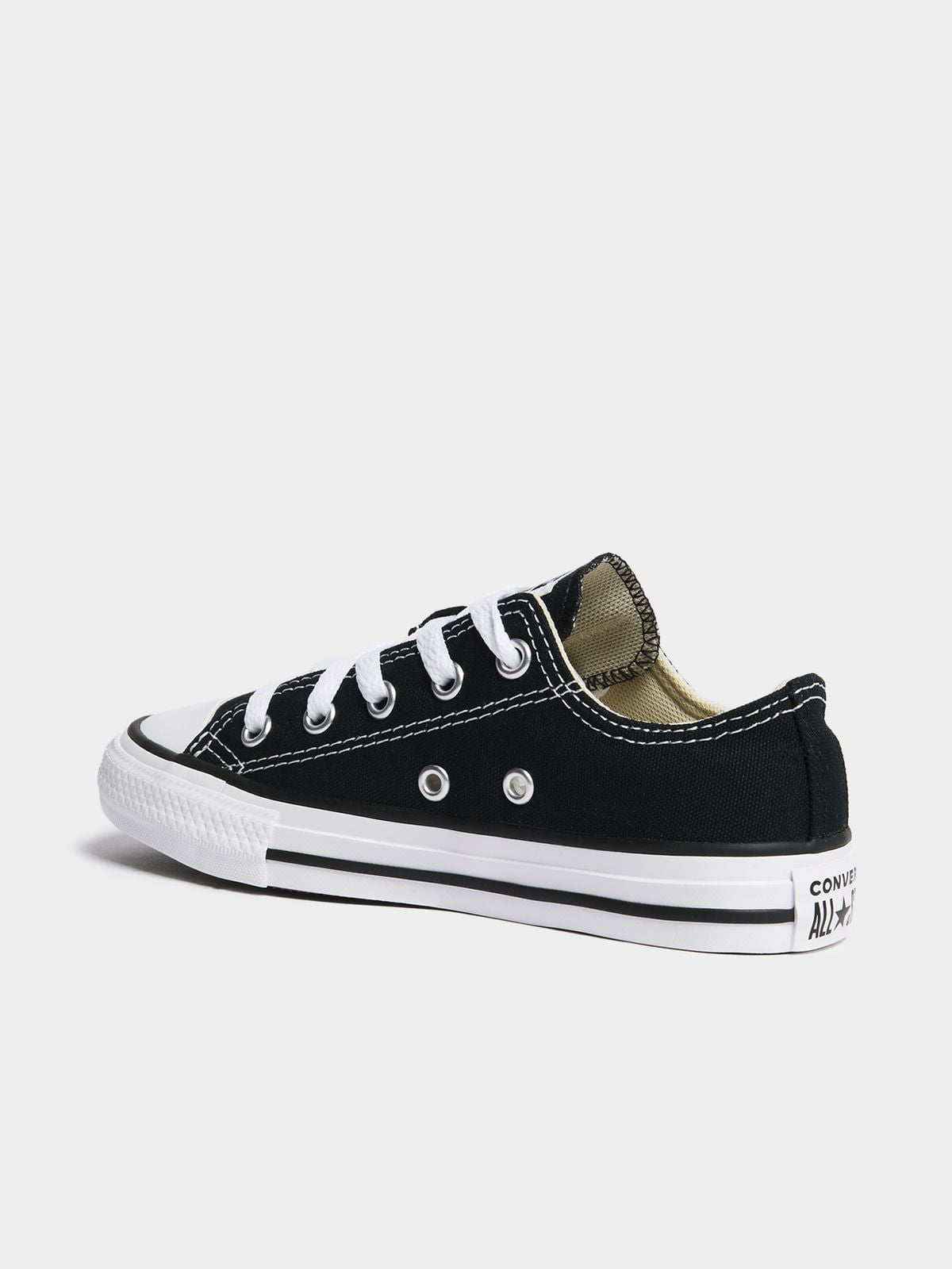 Classic Converse Junior All Star Black/White Canvas Low-Top Sneakers for Kids