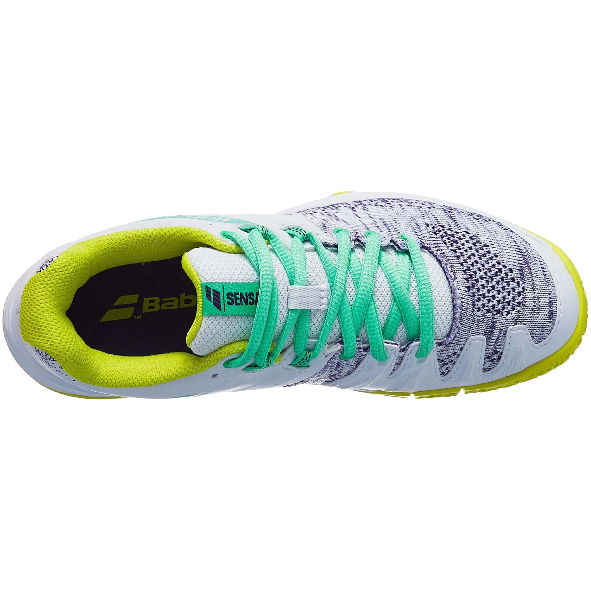 Babolat Sensa Women Padel Shoes - White/Lime - Top