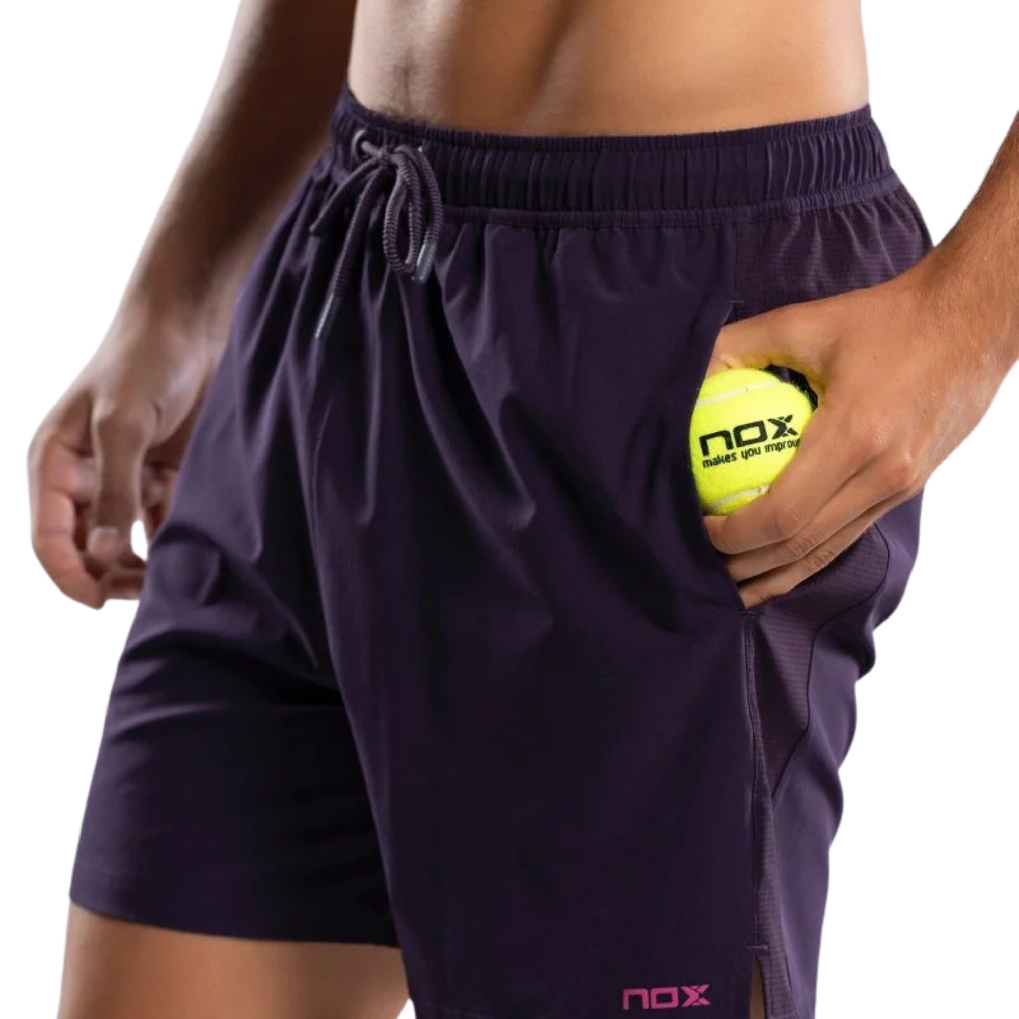 NOX Men's Pro Deep Purple Padel Shorts - Pocket