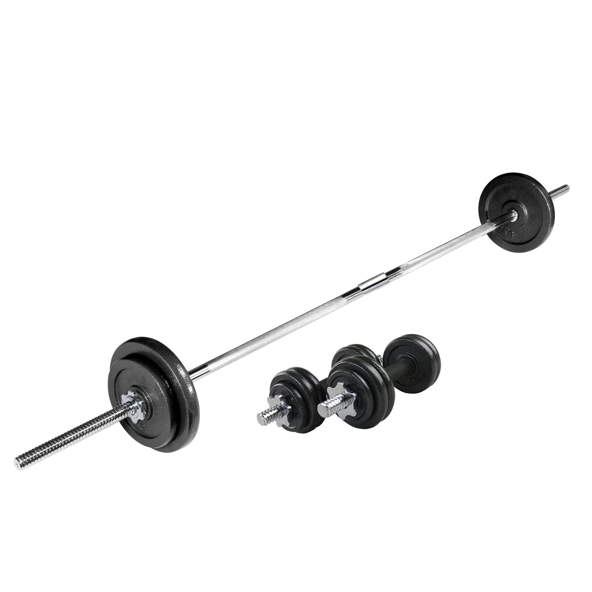 50KG CAST IRON BARBELL &amp; DUMBBELL SET
