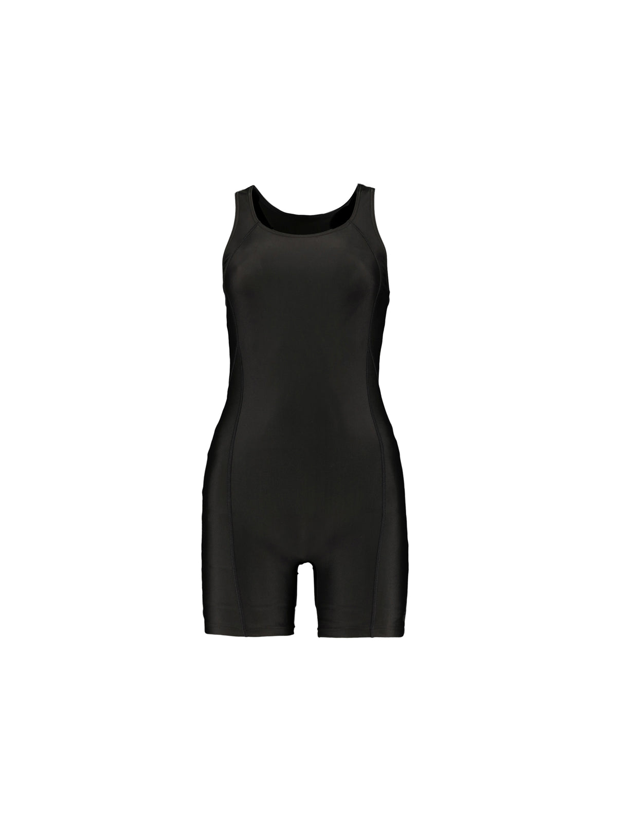 Women&#39;s Classic Black Boyleg Swimsuit - Ultimate Comfort, Full Coverage Swimwear