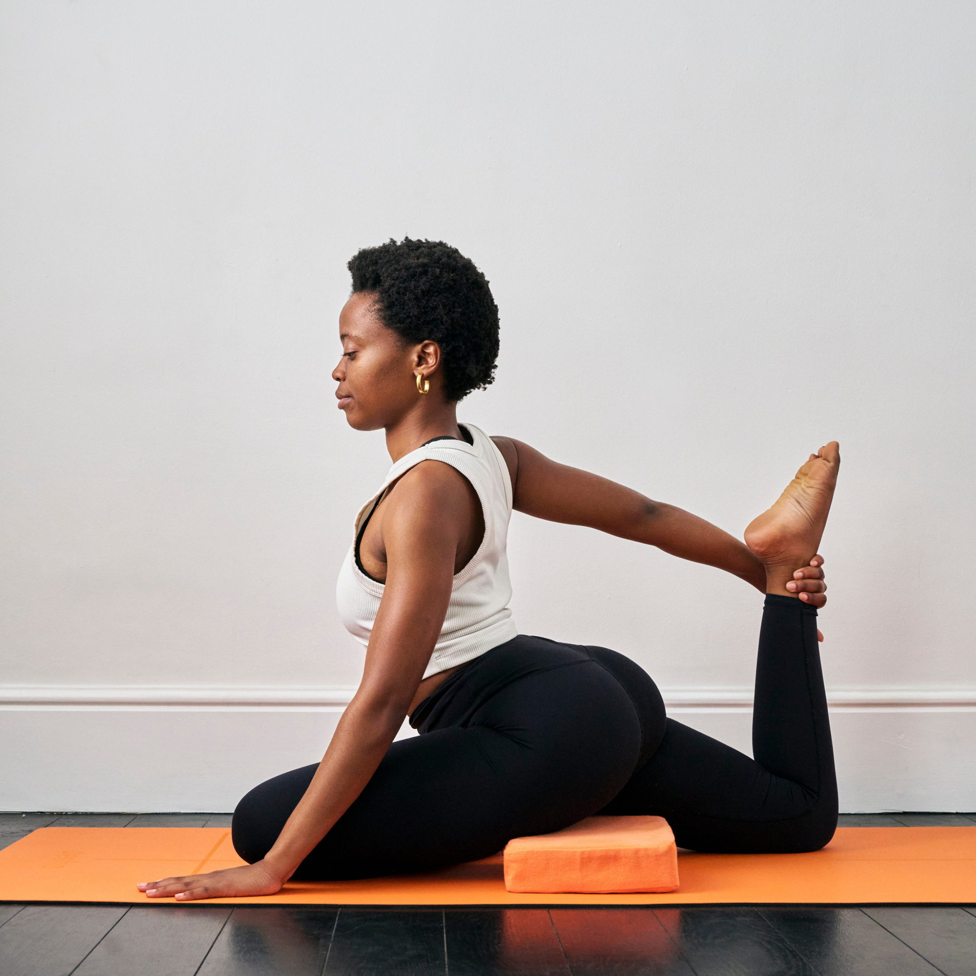 Premium High-Density Burnt Orange Yoga Foam Block Cushion for Enhanced Comfort & Support