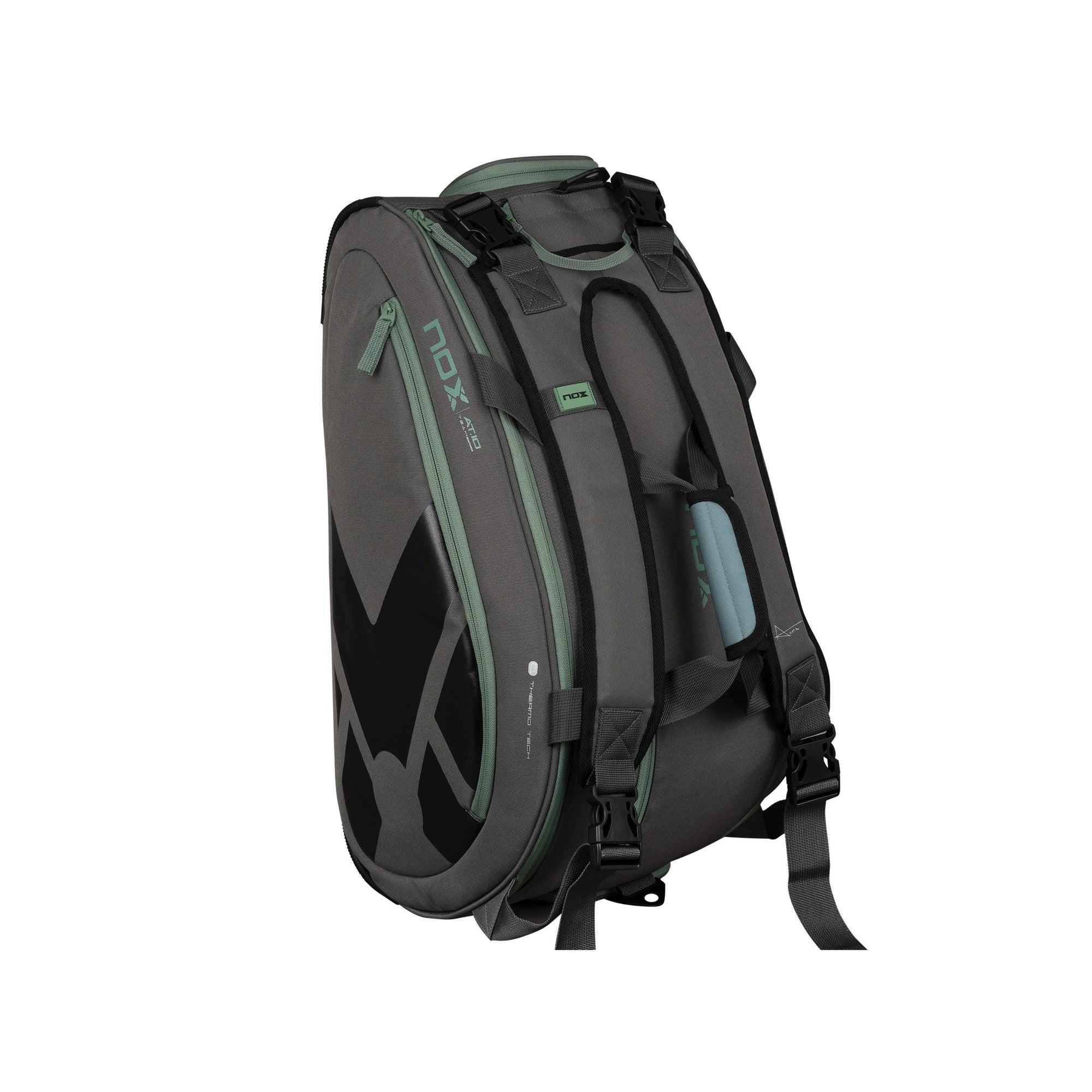 NOX AT10 Team Padel Bag - Grey/Green - Straps