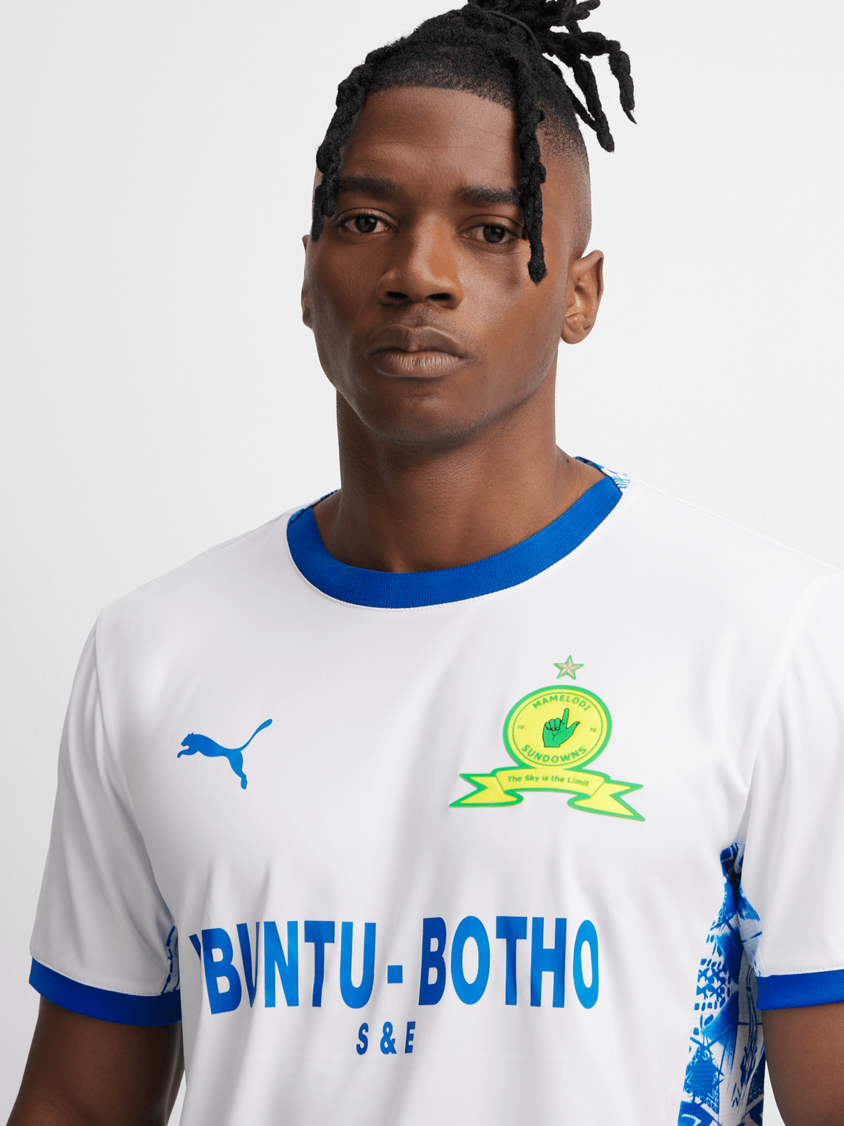 Puma Men&#39;s Mamelodi Sundowns Away 25/26 White Stadium Replica Jersey