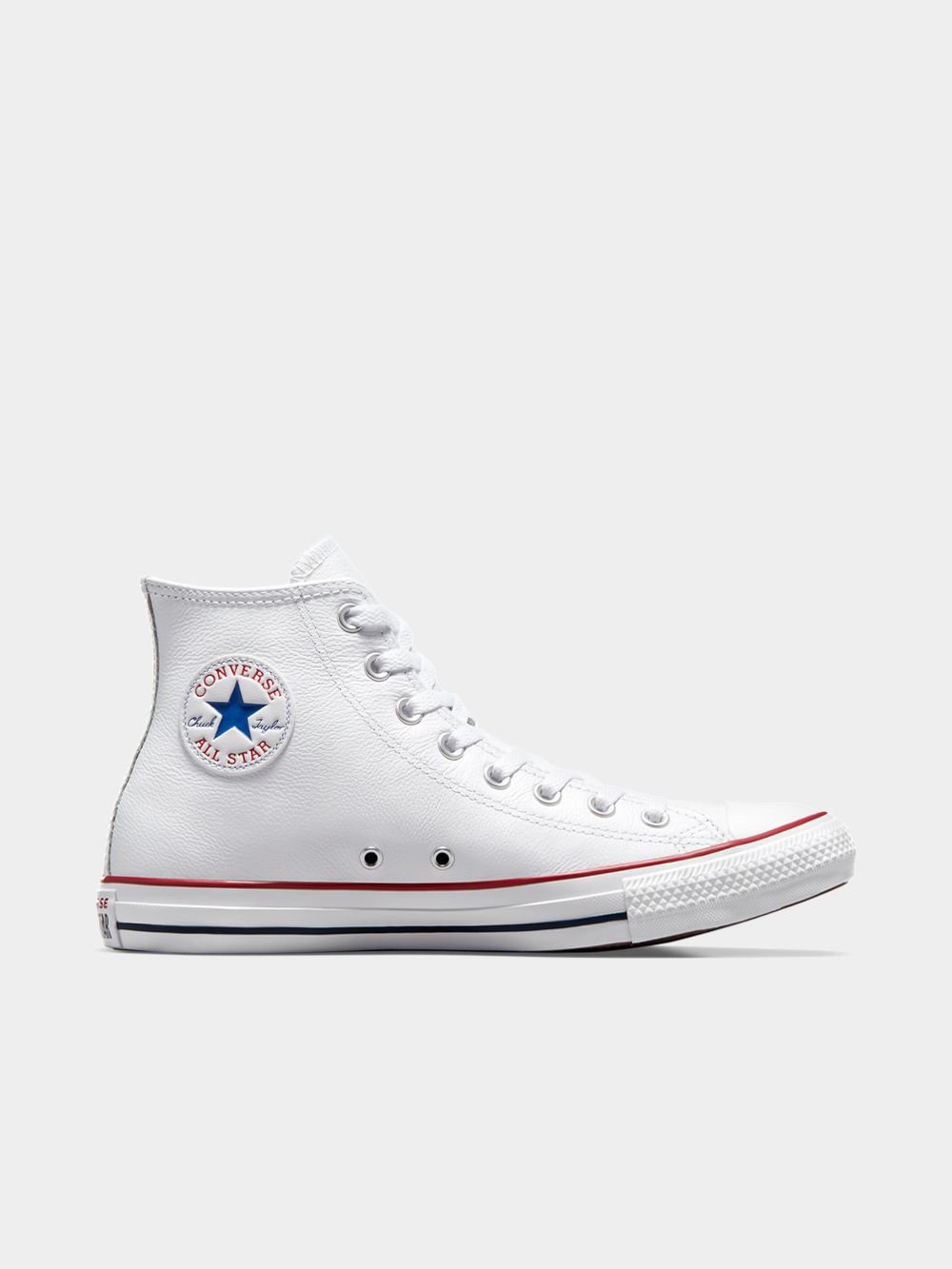 Iconic Men's White Leather Converse All Star Hi-Top Sneakers