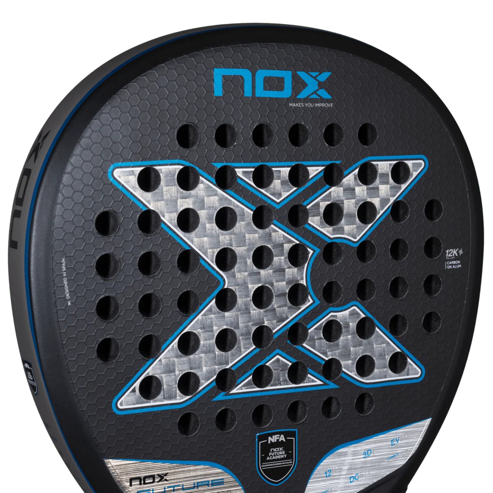 NOX Future Series Hybrid 12K Alum Padel Racket - Face