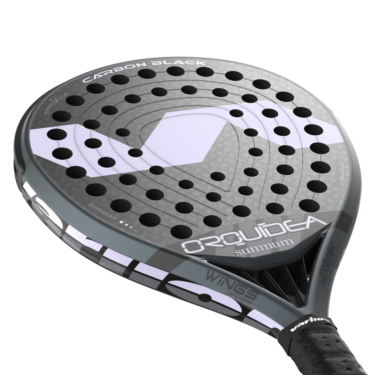 Varlion LW Carbon Black Orquidea Padel Racket - Face
