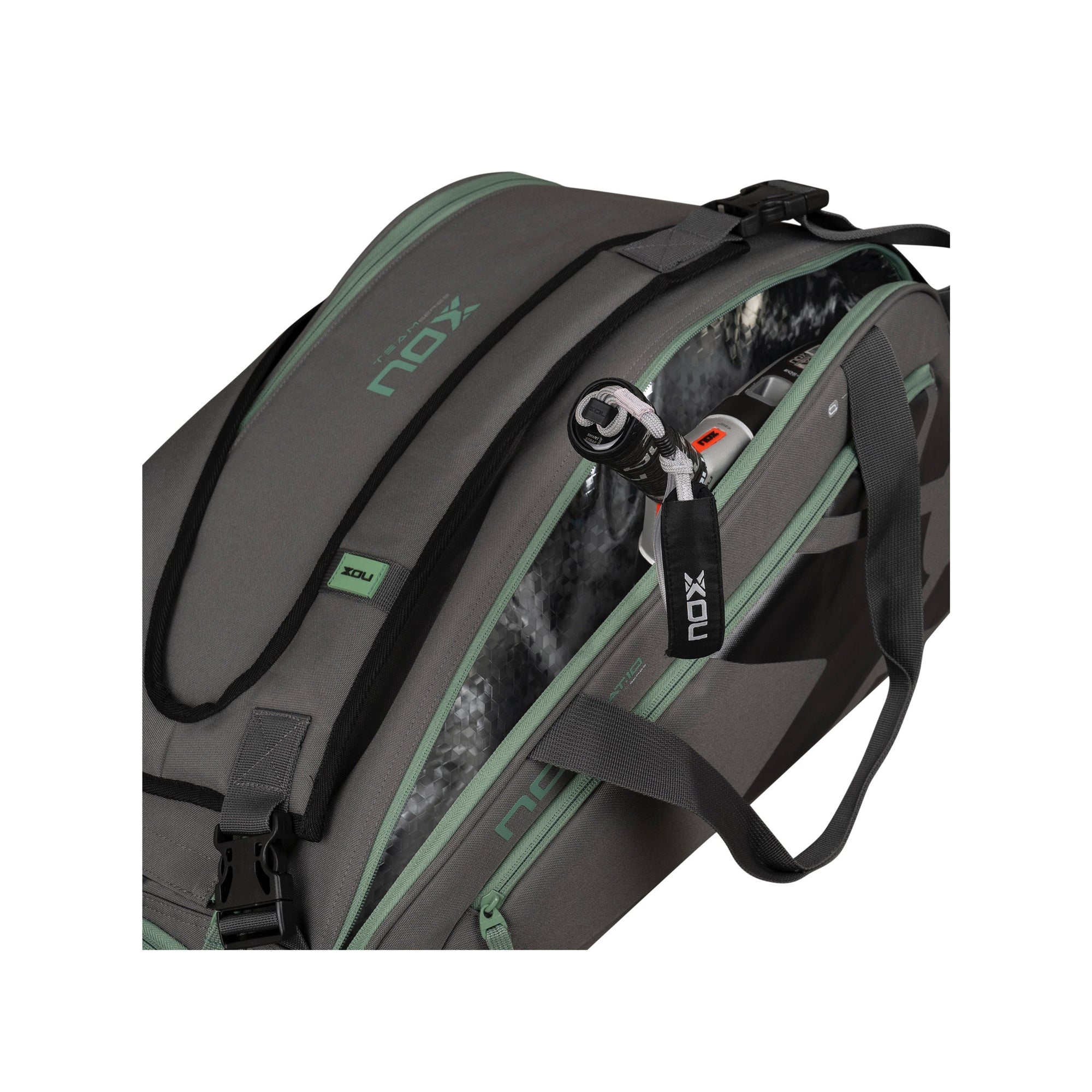 NOX AT10 Team Padel Bag - Grey/Green - Padel Racket
