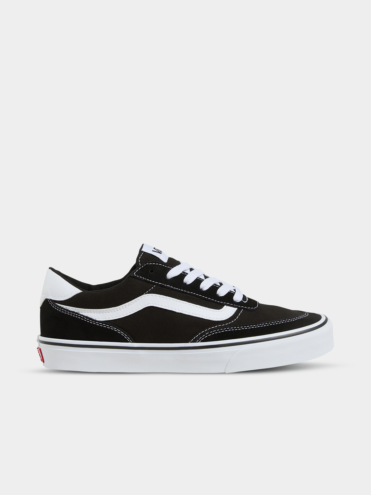 Vans Men's Brooklyn LS Skate Sneakers - Classic Black & White Canvas Shoes