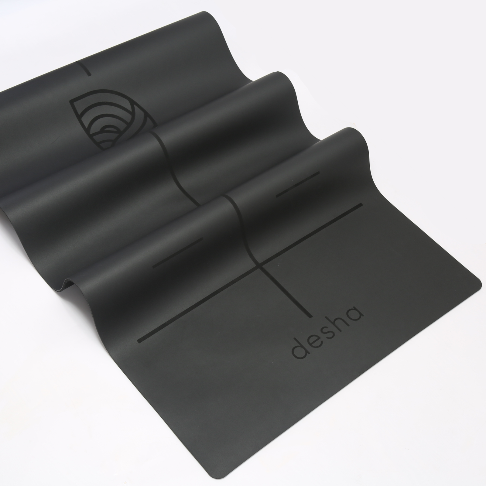 Desha Premium Eco Natural Rubber Yoga Mat: High-Grip, Non-Slip, Alignment