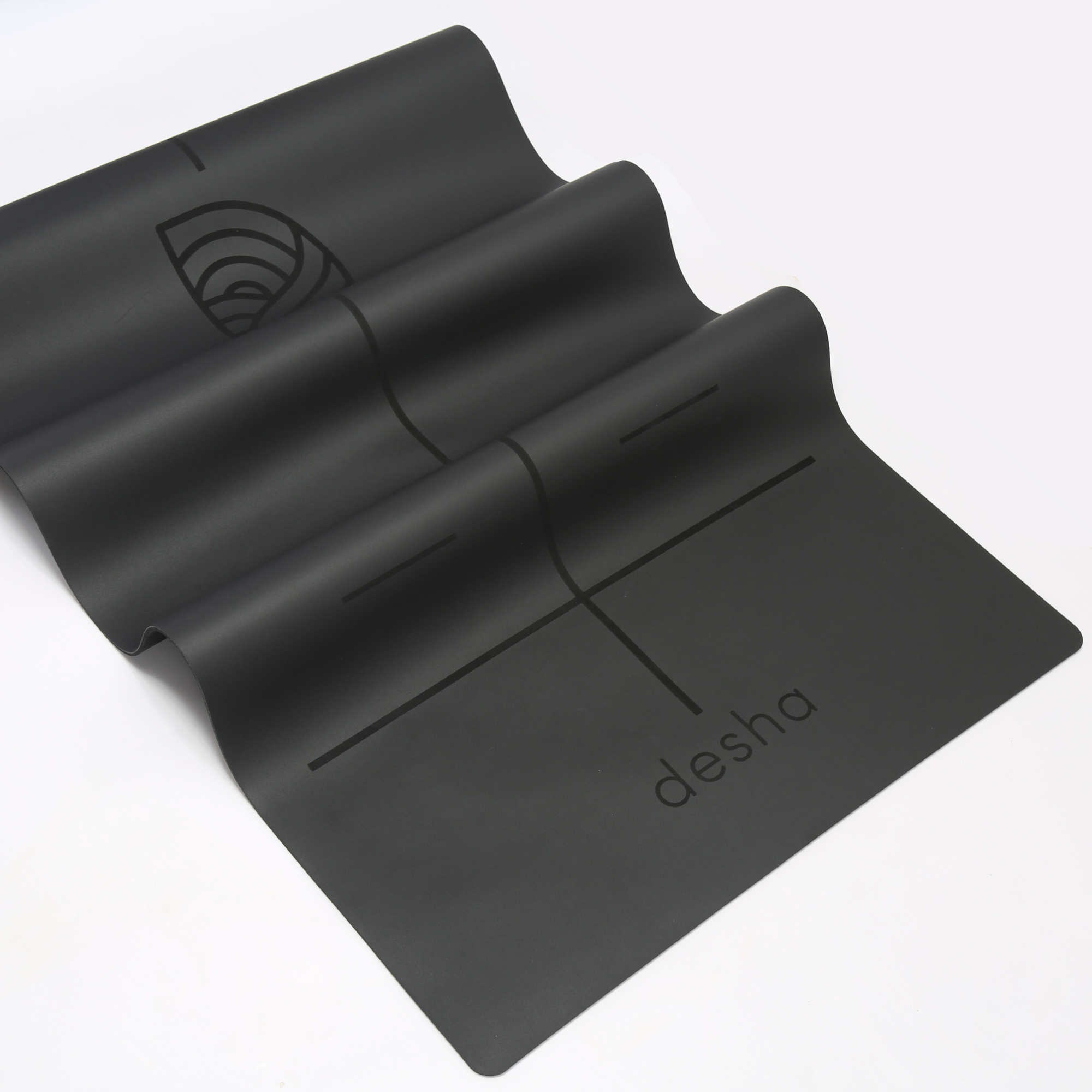 Desha Premium Eco Natural Rubber Yoga Mat: High-Grip, Non-Slip, Alignment