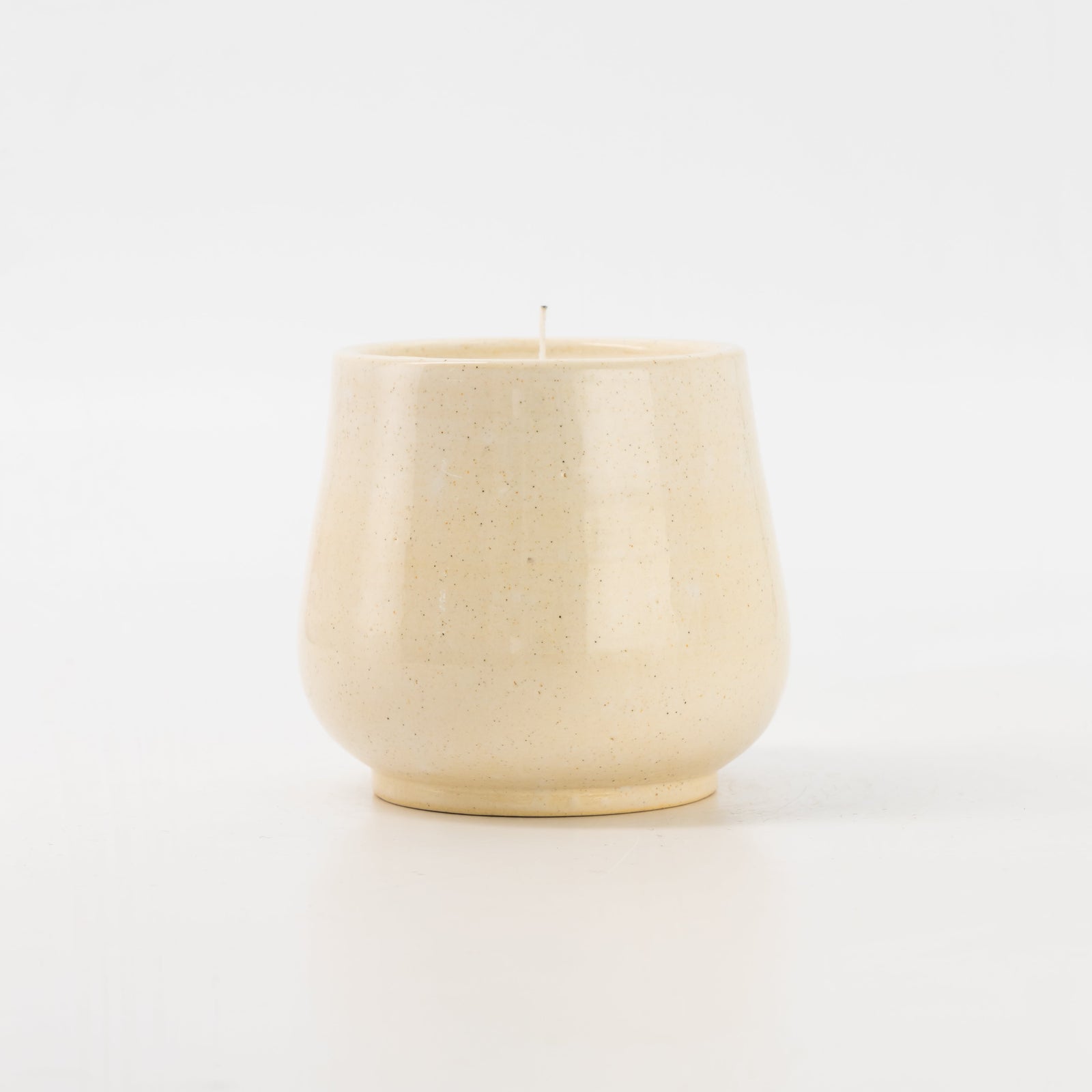 Handcrafted Natural Coconut Beeswax Candle, Reusable Ceramic Vessel, Eco-Friendly Home Decor