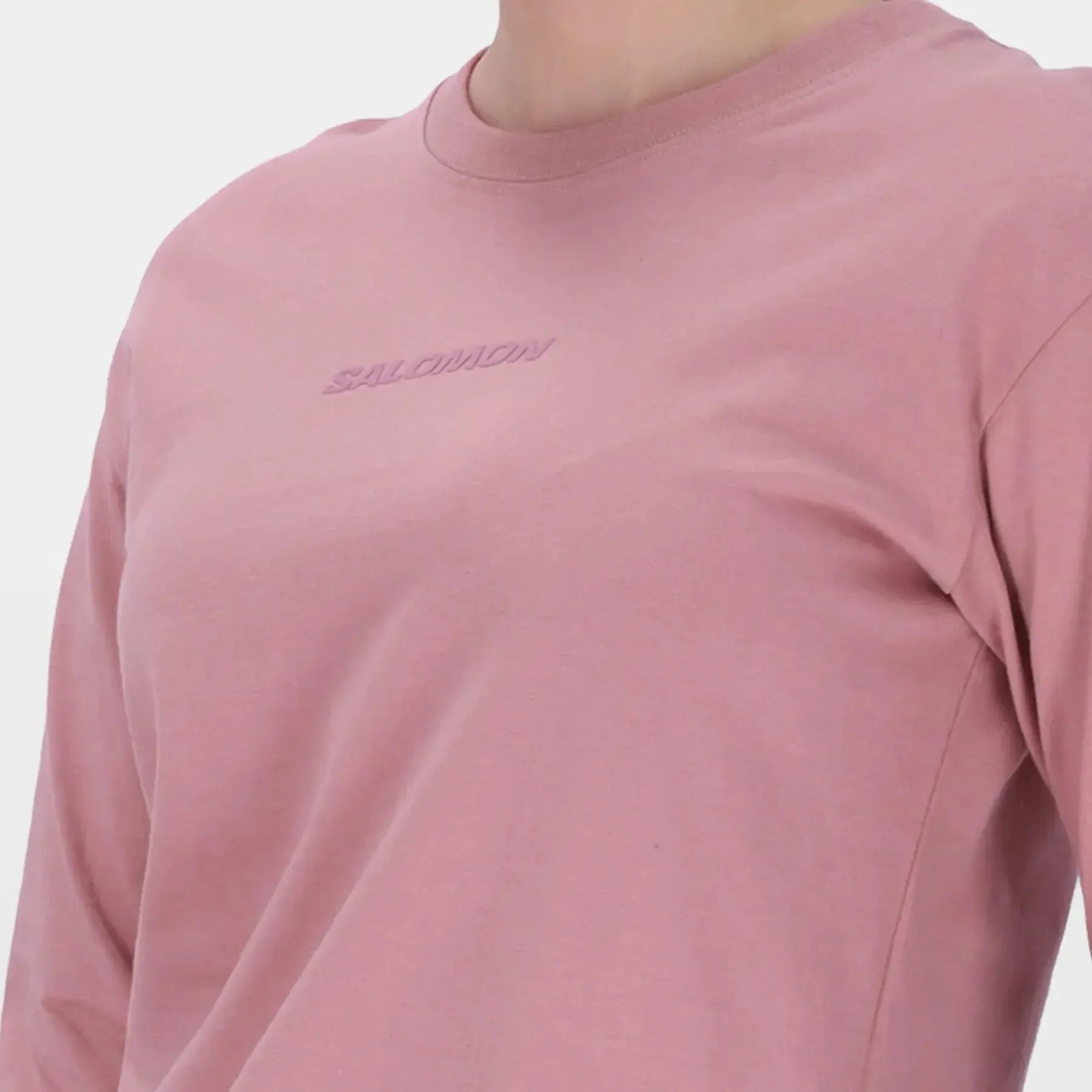 Salomon Ladies Long Sleeve Emblem T-shirt, Regular Fit, 100% Cotton, Comfortable Activewear
