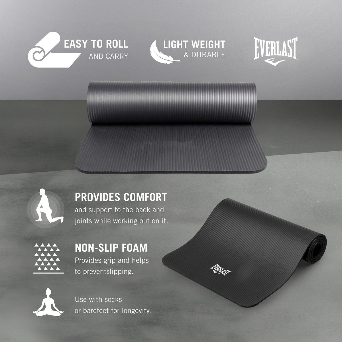 10MM NBR FITNESS MAT - BLACK