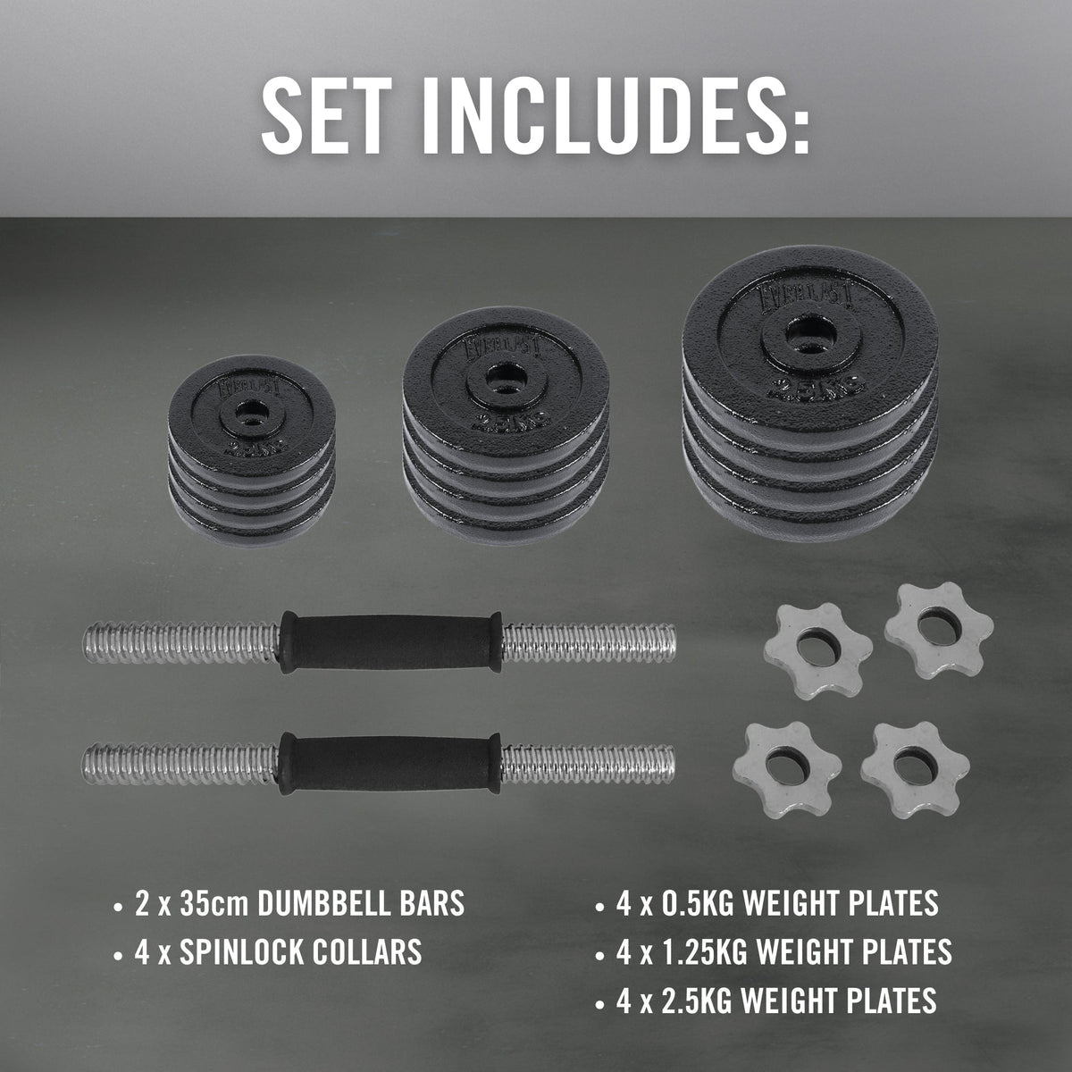 20KG CAST IRON DUMBBELL SET
