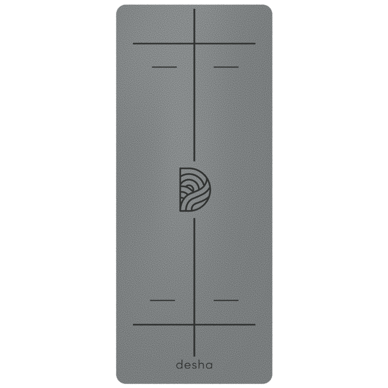 Premium Eco-Friendly Charcoal Yoga Mat: High-Grip, Non-Slip, Alignment Markers