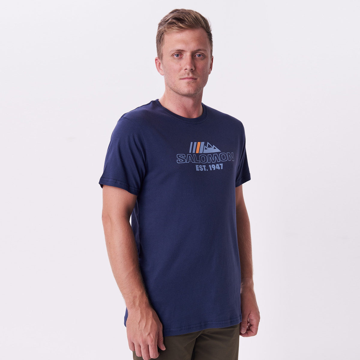 Salomon Men&#39;s High Peak Cotton Graphic Tee – Regular Fit, Night Sky
