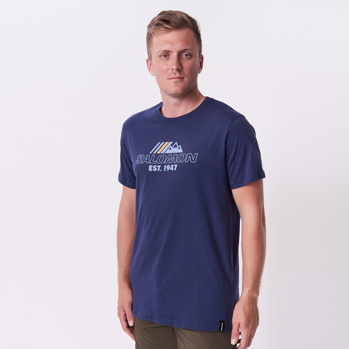 Salomon Men&#39;s High Peak Cotton Graphic Tee – Regular Fit, Night Sky