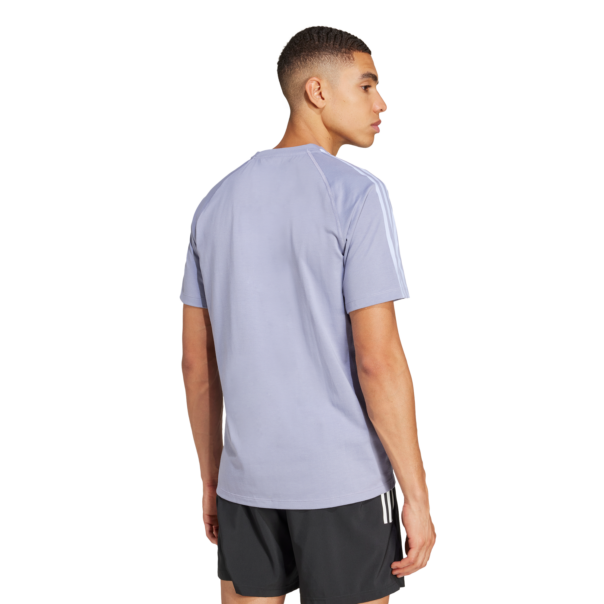 Adidas Own the Run 3-Stripes Tee Silver Violet